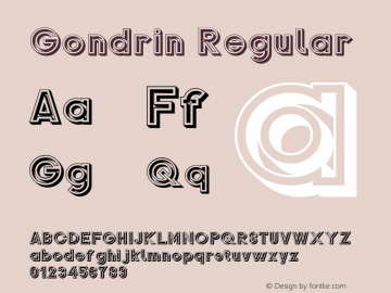 Gondrin Regular Version 1.000 2010 initial release Font Sample