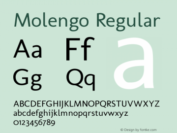 Molengo Regular Version 0.11; ttfautohint (v0.8) -G 32 -r 16 -x图片样张