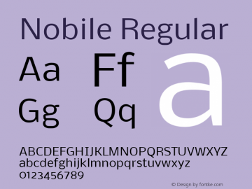 Nobile Regular Version 1.000;PS 001.000;hotconv 1.0.38图片样张