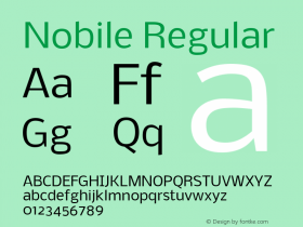 Nobile Regular Version 001.001 Font Sample