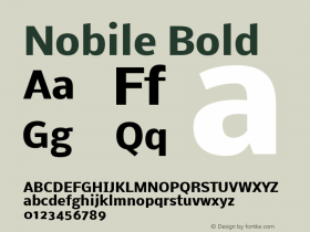 Nobile Bold Version 001.000 Font Sample