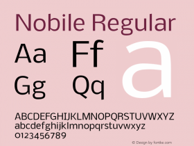 Nobile Regular Version 001.001 Font Sample