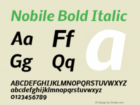 Nobile Bold Italic Version 1.000;PS 001.000;hotconv 1.0.38 Font Sample