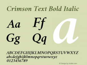 Crimson Text Bold Italic Version 0.8图片样张