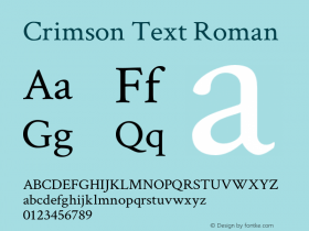 Crimson Text Roman Version 0.13图片样张