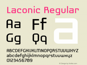 Laconic Regular Version 1.000 Font Sample