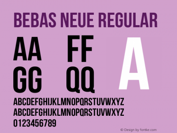 Bebas Neue Regular Version 1.000 Font Sample