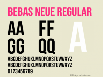 Bebas Neue Regular Version 1.100 Font Sample