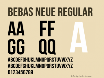 Bebas Neue Regular Version 1.101 Font Sample