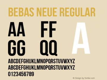 Bebas Neue Regular Version 1.101 Font Sample
