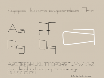 Kuppel Extra-expanded Thin Version 1.000 Font Sample