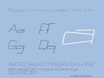 Kuppel Extra-expanded Thin Italic Version 1.000 Font Sample