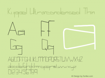 Kuppel Ultra-condensed Thin Version 1.000 Font Sample