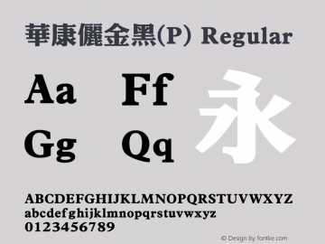 華康儷金黑(P) Regular Version 2.00 Font Sample