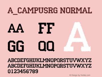 a_CampusRg Normal 01.03 Font Sample