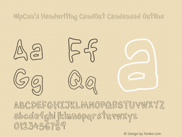 NipCen's Handwriting CondOut Condensed Outline Version 1.05 Font Sample