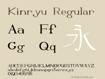 Kinryu Regular Kinryu - dec28-2 Font Sample