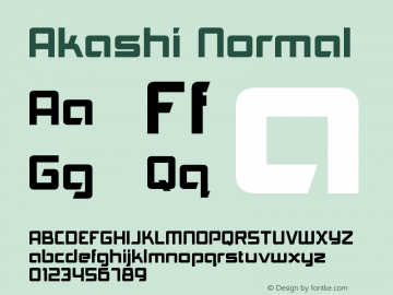 Akashi Normal Version 1.00 July 10, 2008, initial release Font Sample