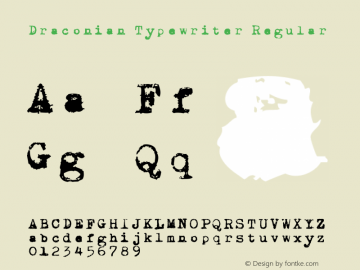 Draconian Typewriter Regular Version 1.000 Font Sample