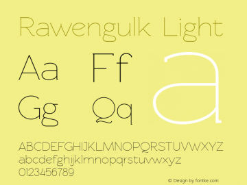 Rawengulk Light Version 0.92 Font Sample