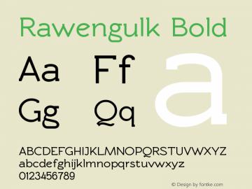 Rawengulk Bold Version 0.92 Font Sample