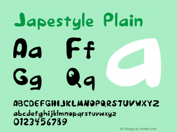 Japestyle Plain Altsys Fontographer 3.3  7/12/95 Font Sample