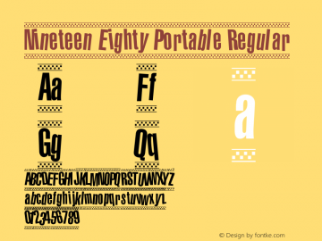 Nineteen Eighty Portable Regular Version 4.000 Font Sample