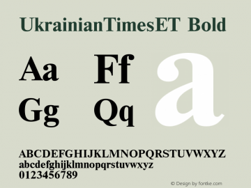 UkrainianTimesET Bold 001.000图片样张