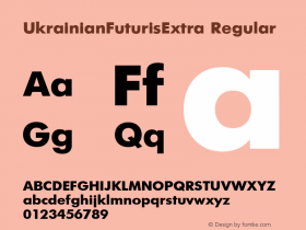 UkrainianFuturisExtra Regular 001.000 Font Sample