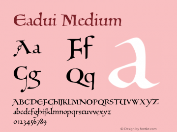Eadui Medium Version 1.3 Font Sample