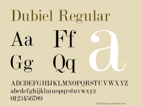Dubiel Regular Converted from F:\Y\DUBIEL.TF1 by ALLTYPE Font Sample