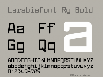 Larabiefont Rg Bold Version 2.301 Font Sample