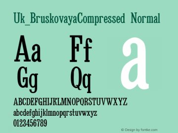 Uk_BruskovayaCompressed Normal 10:10:1966 Font Sample