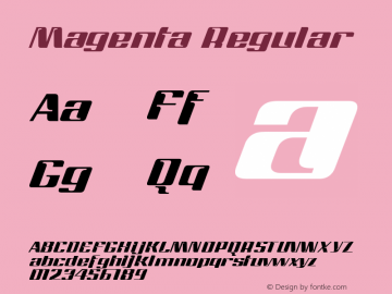 Magenta Regular Version 1.00 August 24, 2009, initial release Font Sample