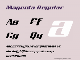 Magenta Regular Version 1.00 August 24, 2009, initial release Font Sample