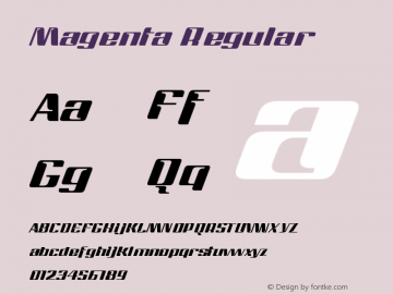 Magenta Regular Version 1.00 August 24, 2009, initial release图片样张