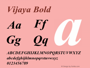 Vijaya Bold Version 5.94 Font Sample