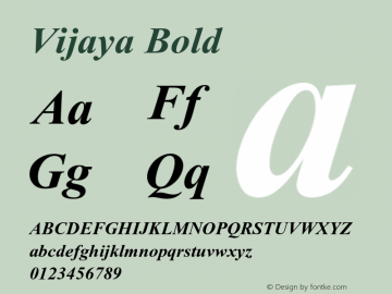 Vijaya Bold Version 6.90 Font Sample