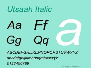 Utsaah Italic Version 6.90图片样张