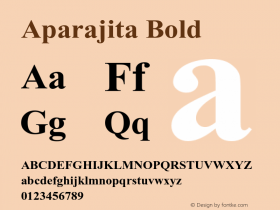 Aparajita Bold Version 6.90 Font Sample