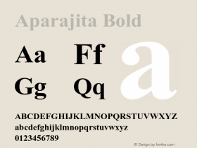 Aparajita Bold Version 6.90 Font Sample