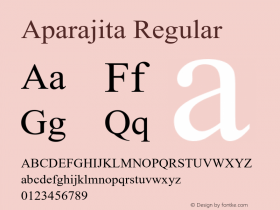 Aparajita Regular Version 6.90 Font Sample