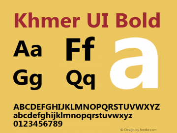 Khmer UI Bold Version 5.00 Font Sample