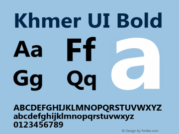 Khmer UI Bold Version 5.01 Font Sample