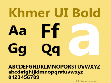 Khmer UI Bold Version 5.02 Font Sample