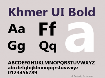 Khmer UI Bold Version 5.05 Font Sample