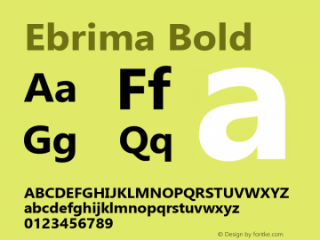 Ebrima Bold Version 5.08图片样张