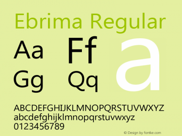 Ebrima Regular Version 5.10 Font Sample