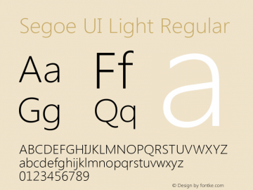 Segoe UI Light Regular Version 5.00图片样张