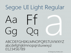 Segoe UI Light Regular Version 0.90 Font Sample